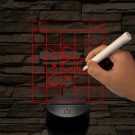 Amőba játék ajándék tollal 7 színű 3D led lámpa