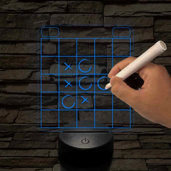 Amőba játék ajándék tollal 7 színű 3D led lámpa