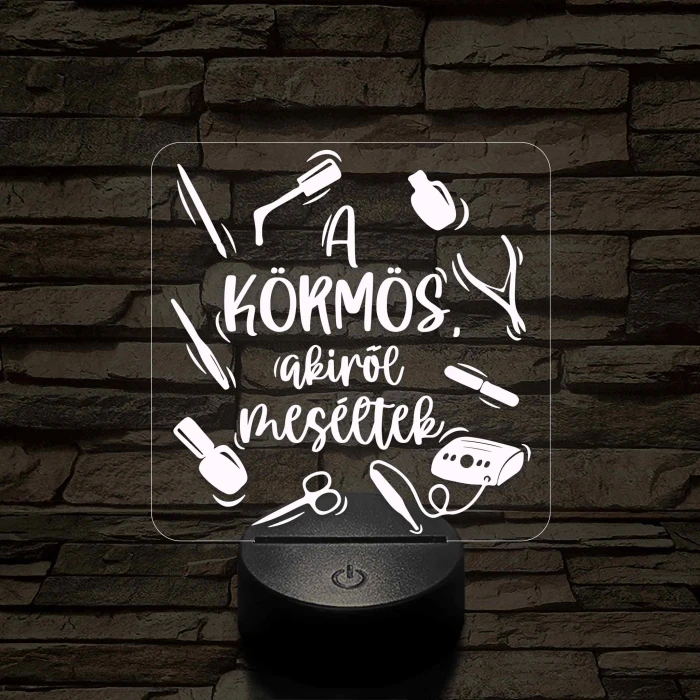A körmös, akiről beszéltek – 7 színű, színváltós 3D LED lámpa