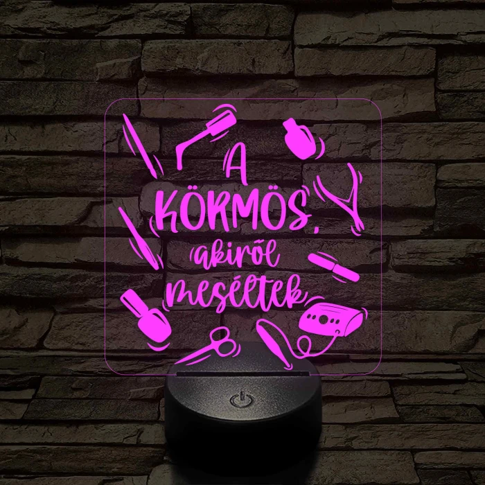 A körmös, akiről beszéltek – 7 színű, színváltós 3D LED lámpa