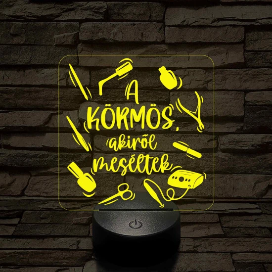 A körmös, akiről beszéltek – 7 színű, színváltós 3D LED lámpa