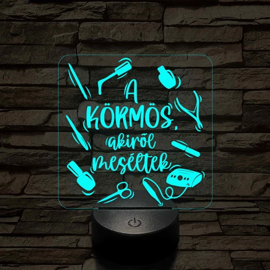A körmös, akiről beszéltek – 7 színű, színváltós 3D LED lámpa