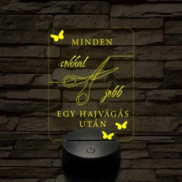 Minden jobb egy hajvágás után – 7 színű, színváltós fodrász 3D LED lámpa