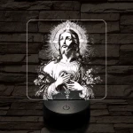 Krisztus szíve 7 színű valósághű 3D led lámpa