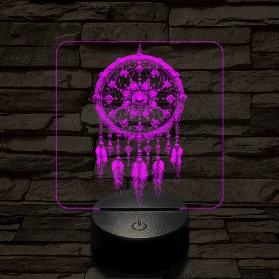 Míves álomfogó 7 színű  3D led lámpa