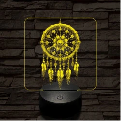 Míves álomfogó 7 színű  3D led lámpa