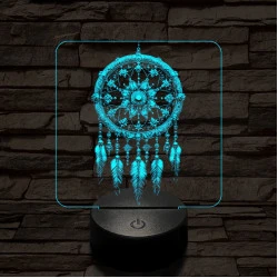 Míves álomfogó 7 színű  3D led lámpa