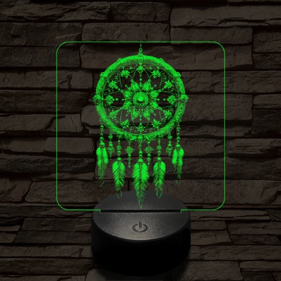 Míves álomfogó 7 színű  3D led lámpa