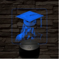 Hölgy diplomaosztója 7 színű valósághű 3D led lámpa