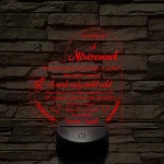 Nővéremnek – szívalakú, idézetes, 7 színű színváltós 3D LED lámpa