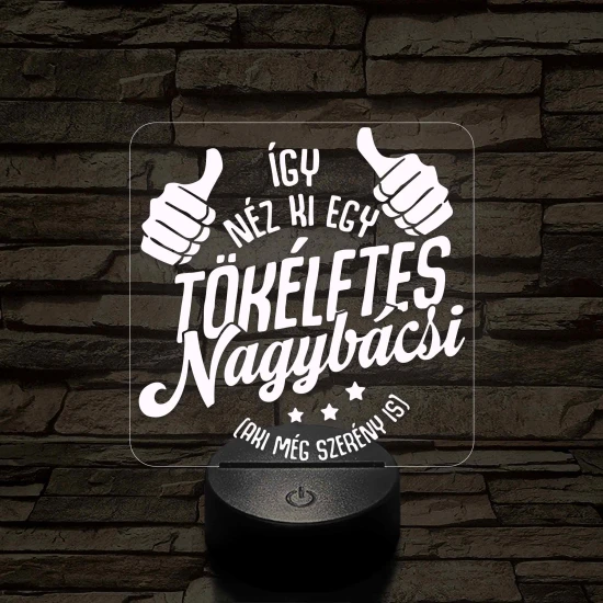 Tökéletes nagybácsi – 7 színű, színváltós LED lámpa