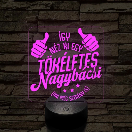 Tökéletes nagybácsi – 7 színű, színváltós LED lámpa