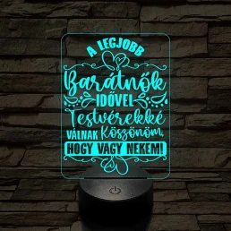 A legjobb barátnők – 7 színű, színváltós LED lámpa