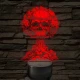 Atomfelhő koponyával – 7 színű, színváltós 3D LED lámpa