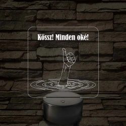 Minden oké - 7 színű, színváltós  3D led lámpa