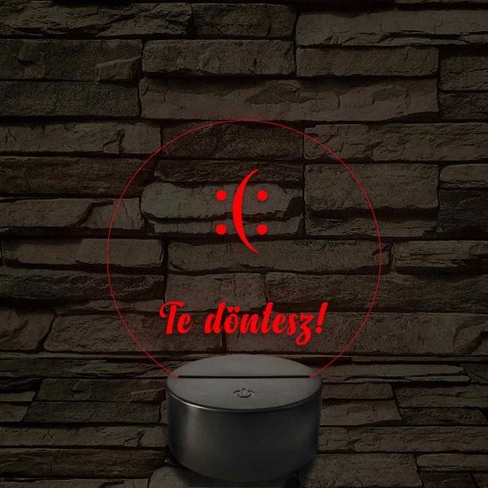Te döntesz - 7 színű, színváltós  3D led lámpa