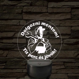 Dolgozni mentem - 7 színű, színváltós  3D led lámpa