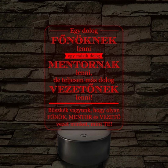 Főnök – Mentor – Vezető – 7 színű, színváltós 3D LED lámpa (többes számban)