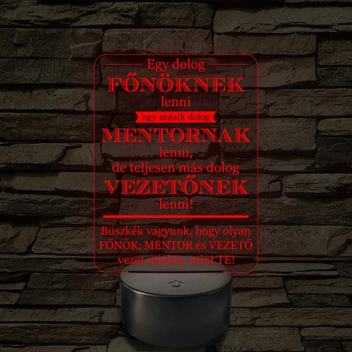 Főnök – Mentor – Vezető – 7 színű, színváltós 3D LED lámpa (többes számban)