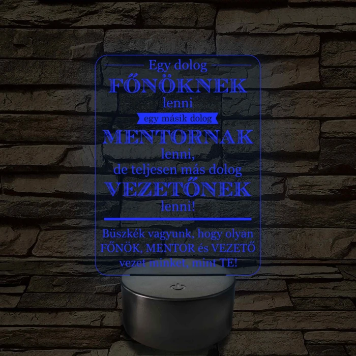 Főnök – Mentor – Vezető – 7 színű, színváltós 3D LED lámpa (többes számban)