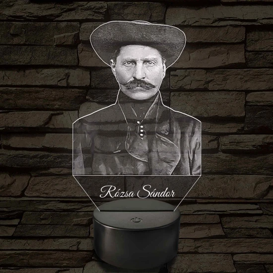 Rózsa Sándor portré – 7 színű, színváltós LED lámpa