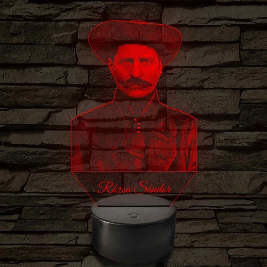 Rózsa Sándor portré – 7 színű, színváltós LED lámpa