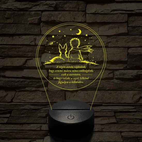 A Kis Herceg és a Róka – 7 színű, színváltós 3D LED lámpa