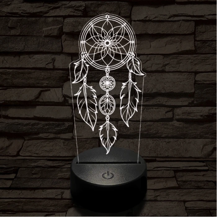 Álomfogó 7 színű 3D led lámpa