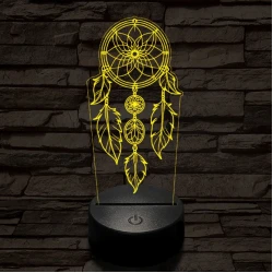 Álomfogó 7 színű 3D led lámpa