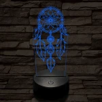 Álomfogó 7 színű 3D led lámpa