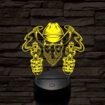 A halott cowboy és a két füstölgő pisztolycső 7 színű  3D led lámpa