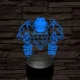 A halott cowboy és a két füstölgő pisztolycső 7 színű  3D led lámpa