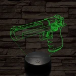 Desert eagle pisztoly 7 színű  3D led lámpa