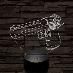 Desert eagle pisztoly 7 színű  3D led lámpa
