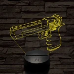 Desert eagle pisztoly 7 színű  3D led lámpa
