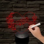 Írható szív virágokkal 7 színű 3D led lámpa (Kérhetsz rá tőlünk extra gravírozást, amennyiben nem kérsz akkor küldünk külön filctollat hozzá)