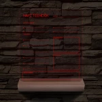 Napi teendők írható 3D led lámpa fatalppal 7 színű 