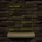 Napi teendők írható 3D led lámpa fatalppal 7 színű 