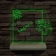 Írható unikornis 3D led lámpa fatalppal 7 színű 