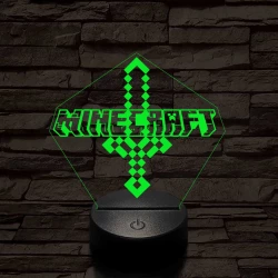 Minecraft  7 színű 3D led lámpa