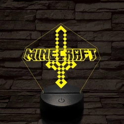 Minecraft  7 színű 3D led lámpa