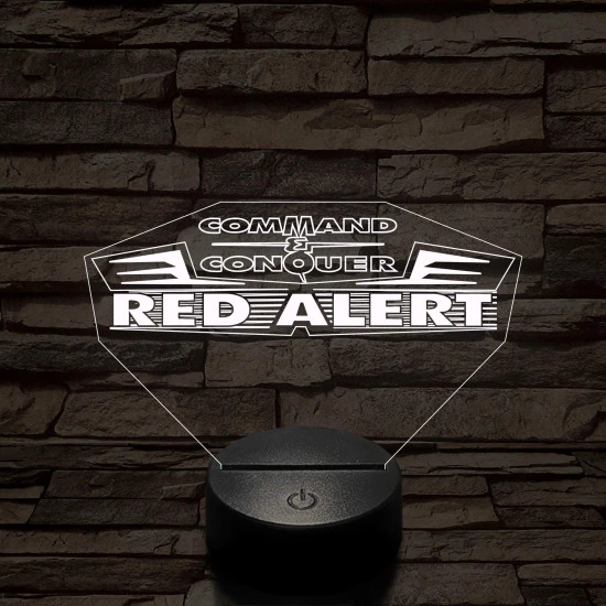 Red Alert logo 7 színű 3D led lámpa