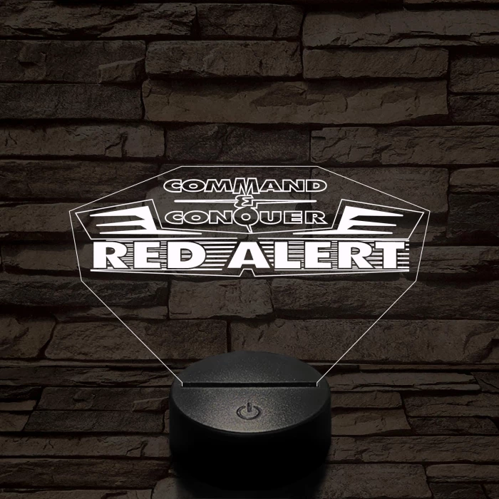 Red Alert logo 7 színű 3D led lámpa