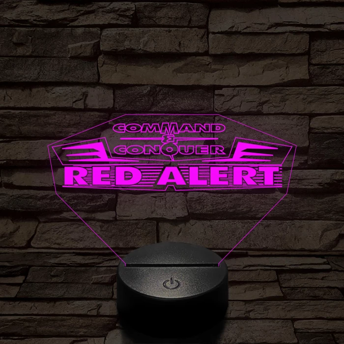 Red Alert logo 7 színű 3D led lámpa
