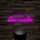 Red Alert logo 7 színű 3D led lámpa