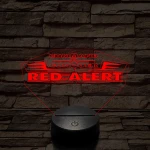 Red Alert logo 7 színű 3D led lámpa