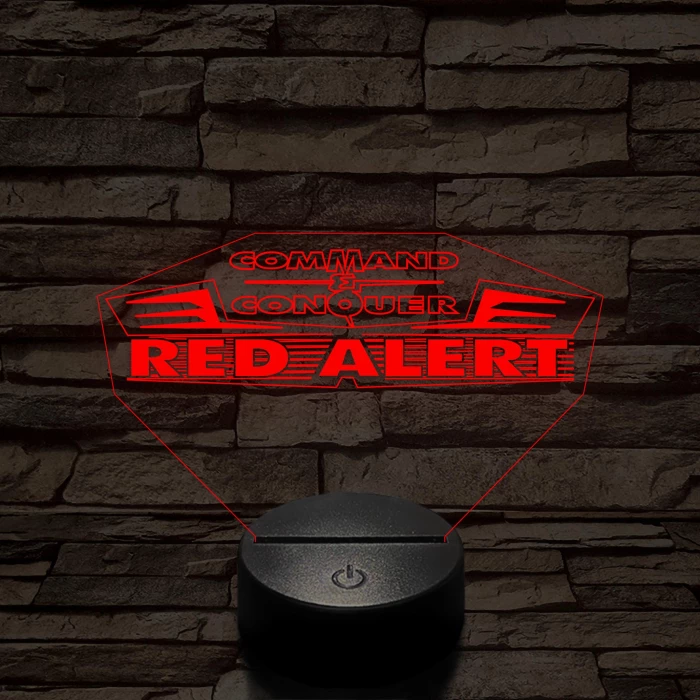 Red Alert logo 7 színű 3D led lámpa