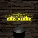 Red Alert logo 7 színű 3D led lámpa