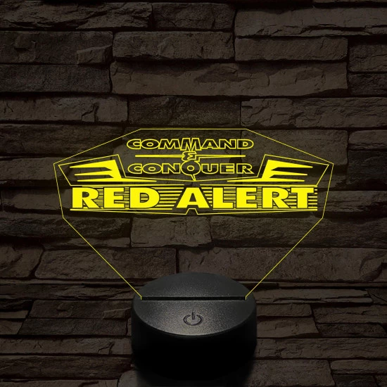 Red Alert logo 7 színű 3D led lámpa