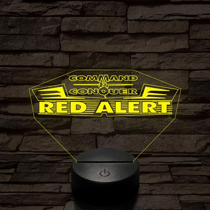 Red Alert logo 7 színű 3D led lámpa